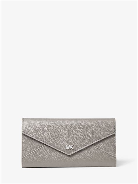 michael michael kors large two-tone pebbled leather envelope wallet